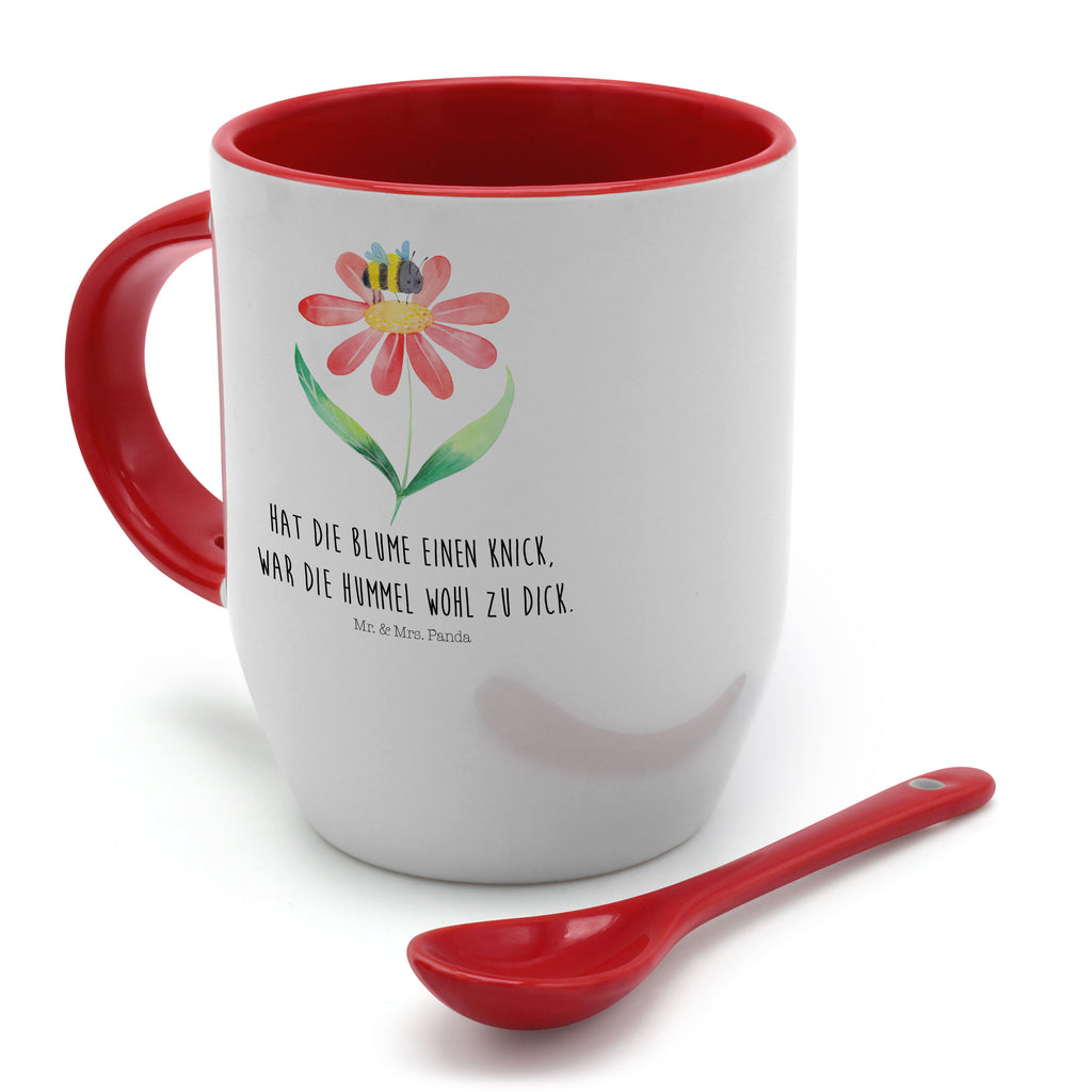 Tasse mit Löffel Hummel Blume Tasse, Kaffeetasse, Tassen, Tasse mit Spruch, Kaffeebecher, Tasse mit Löffel, Tiermotive, Gute Laune, lustige Sprüche, Tiere, Hummel, Blume, Wespe, Flauschig, Natur, Feld, Hummeln, Biene