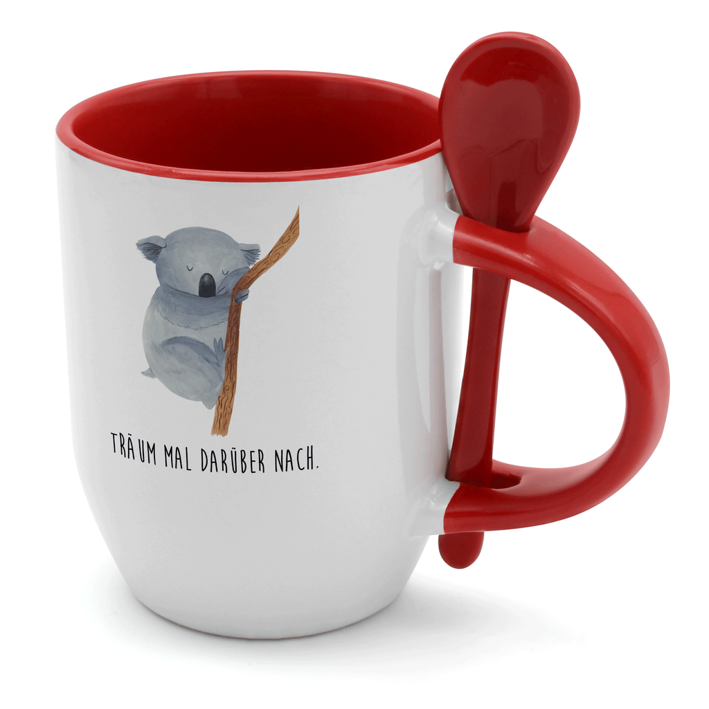 Tasse mit Löffel Koalabär Tasse, Kaffeetasse, Tassen, Tasse mit Spruch, Kaffeebecher, Tasse mit Löffel, Tiermotive, Gute Laune, lustige Sprüche, Tiere, Koala, träumen, Traum, schlafen, Schlafzimmer, Traumland, Bär, Koalabär