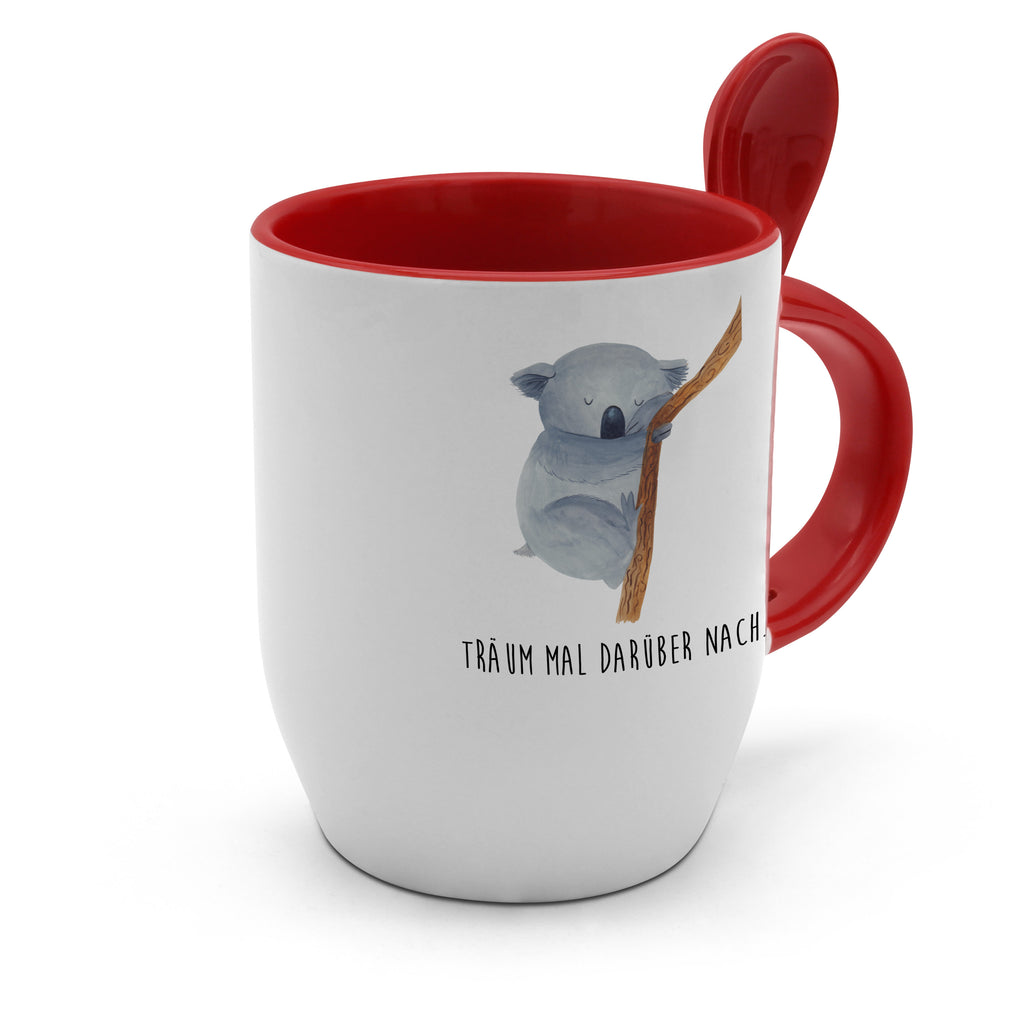 Tasse mit Löffel Koalabär Tasse, Kaffeetasse, Tassen, Tasse mit Spruch, Kaffeebecher, Tasse mit Löffel, Tiermotive, Gute Laune, lustige Sprüche, Tiere, Koala, träumen, Traum, schlafen, Schlafzimmer, Traumland, Bär, Koalabär