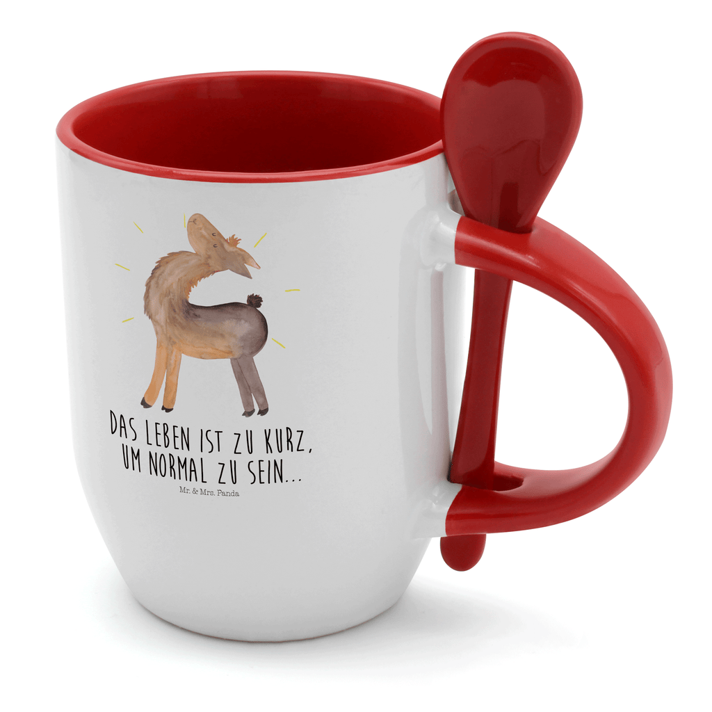 Tasse mit Löffel Lama stolz Tasse, Kaffeetasse, Tassen, Tasse mit Spruch, Kaffeebecher, Tasse mit Löffel, Lama, Alpaka, Lamas, Außenseiter, Anders, Neustart, stolz, Hippie, Freundin, Freundinnen, beste Freundin, Kumpel, Familie, Family