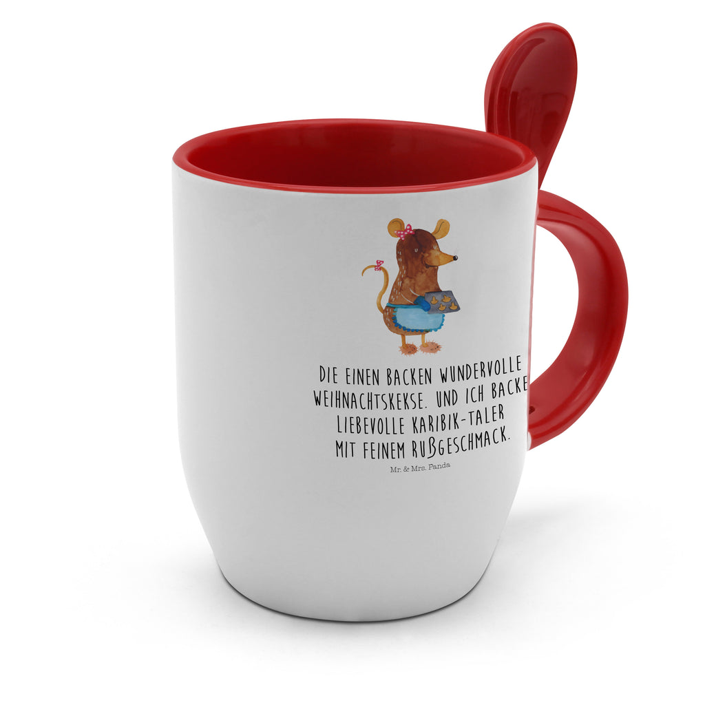 Tasse mit Löffel Maus Kekse Tasse, Kaffeetasse, Tassen, Tasse mit Spruch, Kaffeebecher, Tasse mit Löffel, Winter, Weihnachten, Weihnachtsdeko, Nikolaus, Advent, Heiligabend, Wintermotiv, Maus, Kekse, backen, Weihnachtskekse, Plätzchen, Weihnachtsbäckerei, Chaosqueen