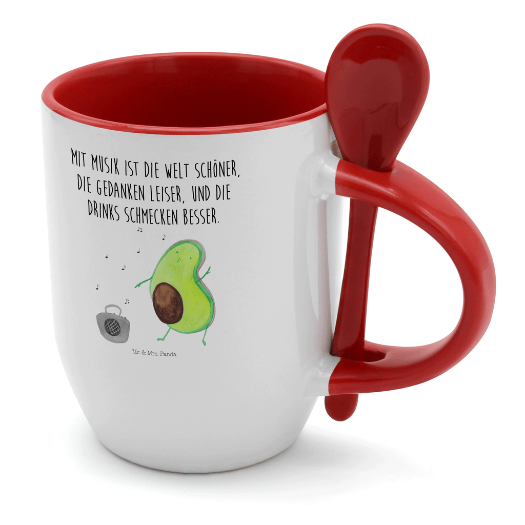 Tasse mit Löffel Avocado tanzt Tasse, Kaffeetasse, Tassen, Tasse mit Spruch, Kaffeebecher, Tasse mit Löffel, Avocado, Veggie, Vegan, Gesund