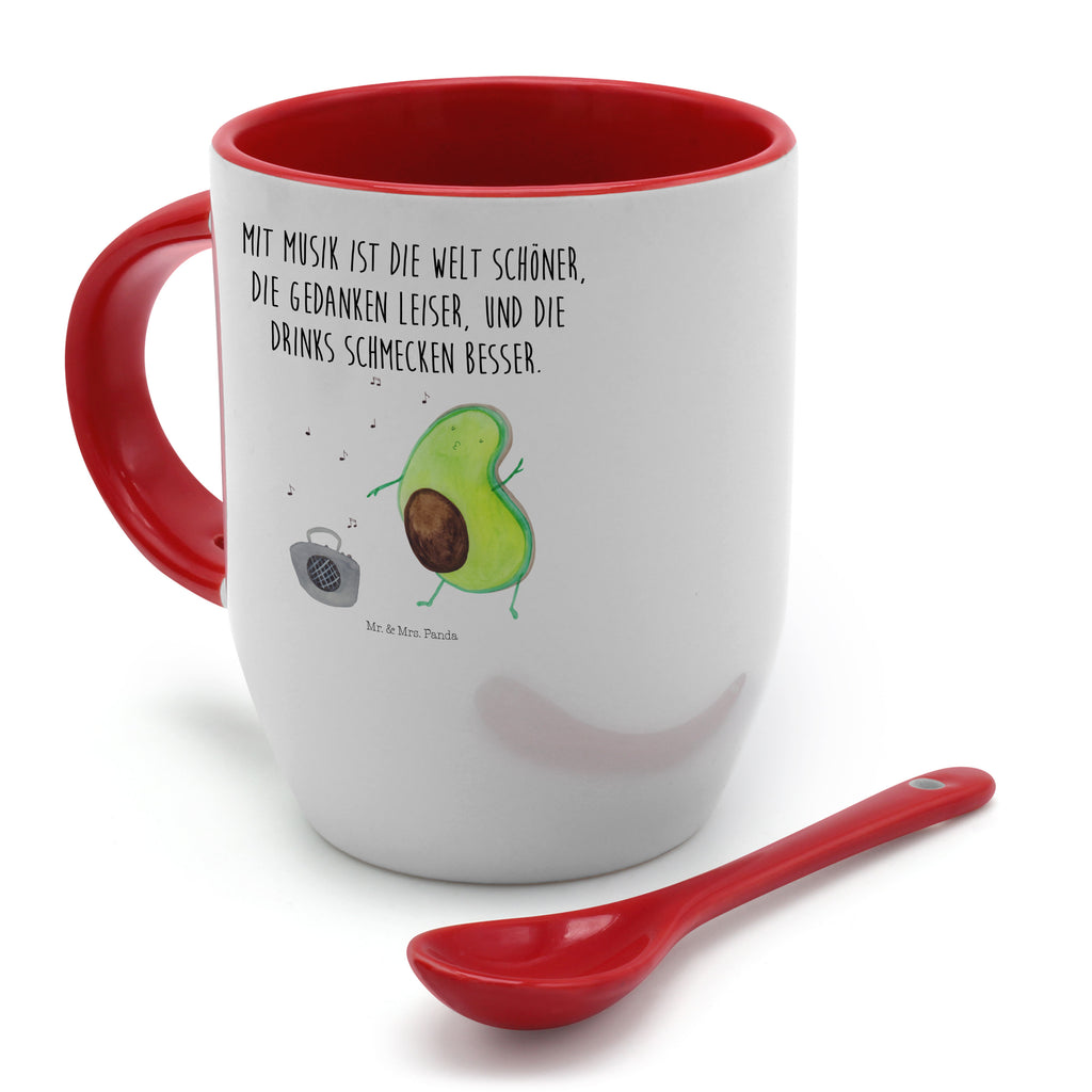 Tasse mit Löffel Avocado tanzt Tasse, Kaffeetasse, Tassen, Tasse mit Spruch, Kaffeebecher, Tasse mit Löffel, Avocado, Veggie, Vegan, Gesund
