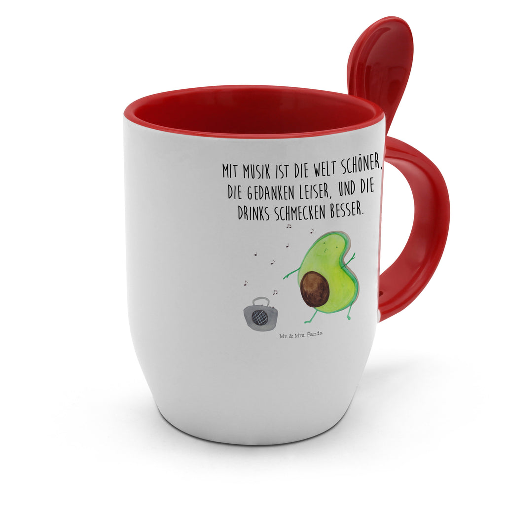 Tasse mit Löffel Avocado tanzt Tasse, Kaffeetasse, Tassen, Tasse mit Spruch, Kaffeebecher, Tasse mit Löffel, Avocado, Veggie, Vegan, Gesund
