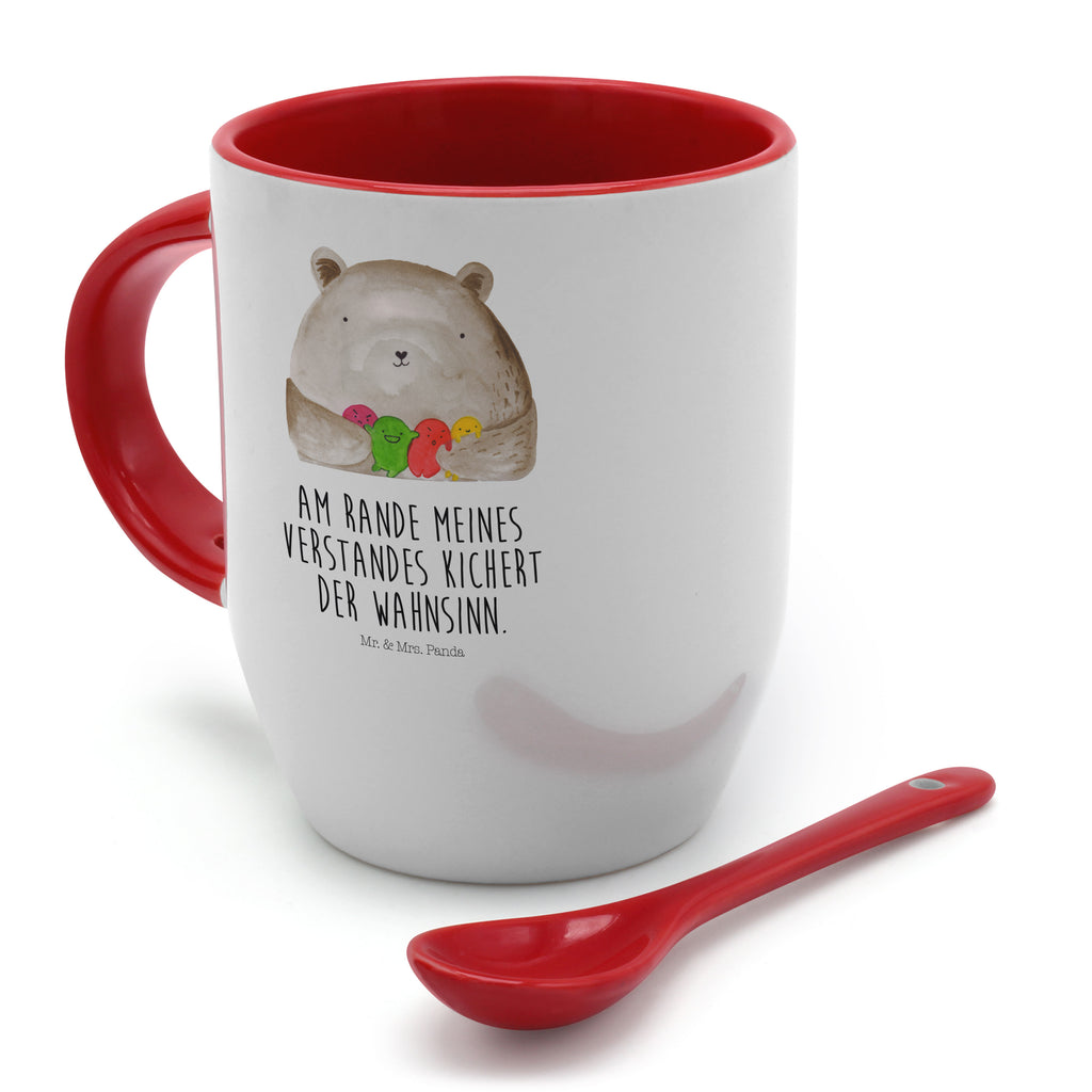 Tasse mit Löffel Bär Gefühl Tasse, Kaffeetasse, Tassen, Tasse mit Spruch, Kaffeebecher, Tasse mit Löffel, Bär, Teddy, Teddybär, Wahnsinn, Verrückt, Durchgedreht