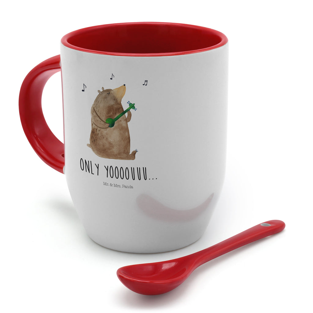 Tasse mit Löffel Bär Gitarre Tasse, Kaffeetasse, Tassen, Tasse mit Spruch, Kaffeebecher, Tasse mit Löffel, Bär, Teddy, Teddybär