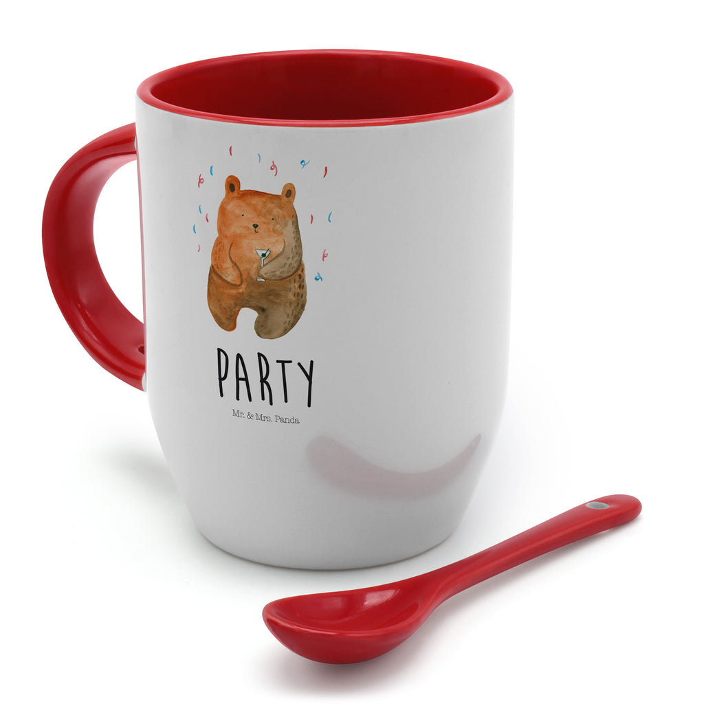 Tasse mit Löffel Bär Party Tasse, Kaffeetasse, Tassen, Tasse mit Spruch, Kaffeebecher, Tasse mit Löffel, Bär, Teddy, Teddybär, Geburtstag, Geburtstagsgeschenk, Geschenk, Party, Feiern, Abfeiern, Mitbringsel, Gute Laune, Lustig