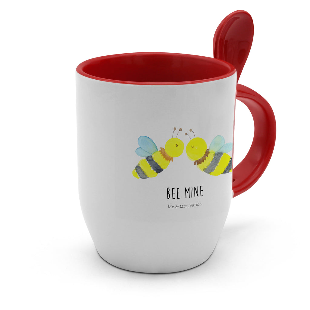 Tasse mit Löffel Biene Liebe Tasse, Kaffeetasse, Tassen, Tasse mit Spruch, Kaffeebecher, Tasse mit Löffel, Biene, Wespe, Hummel