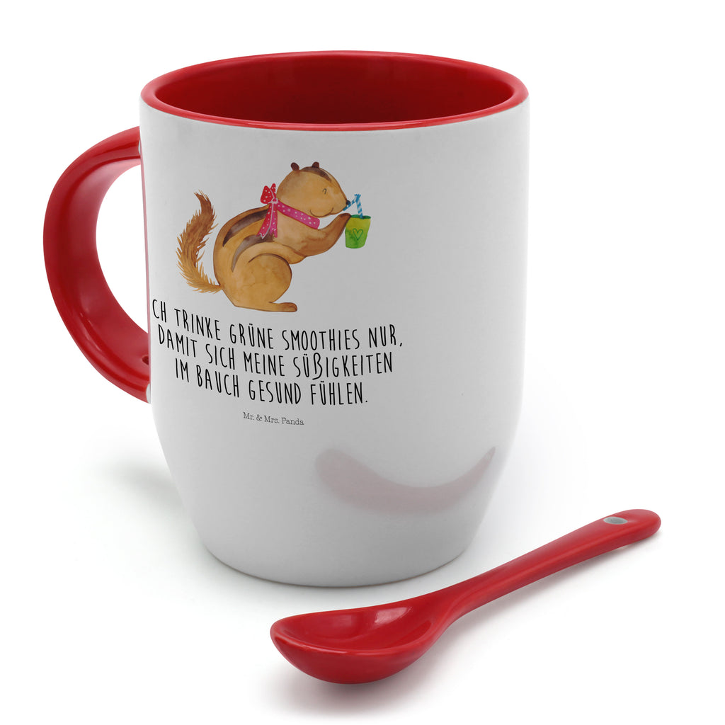 Tasse mit Löffel Eichhörnchen Smoothie Tasse, Kaffeetasse, Tassen, Tasse mit Spruch, Kaffeebecher, Tasse mit Löffel, Tiermotive, Gute Laune, lustige Sprüche, Tiere, Green Smoothies, Diät, Abnehmen, Streifenhörnchen, Eichhörnchen