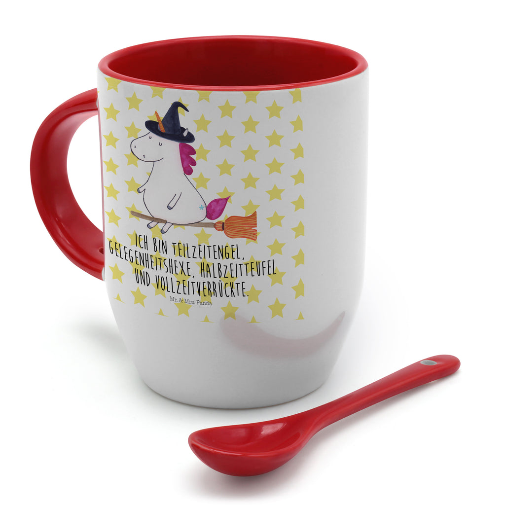 Tasse mit Löffel Einhorn Hexe Tasse, Kaffeetasse, Tassen, Tasse mit Spruch, Kaffeebecher, Tasse mit Löffel, Einhorn, Einhörner, Einhorn Deko, Pegasus, Unicorn, Frau, Ehefrau, Hexe, Teufel, Engel, Verrückte, Freundin, Leben, Zicke