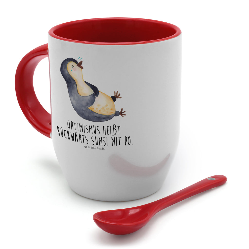 Tasse mit Löffel Pinguin lachend Tasse, Kaffeetasse, Tassen, Tasse mit Spruch, Kaffeebecher, Tasse mit Löffel, Pinguin, Pinguine, lustiger Spruch, Optimismus, Fröhlich, Lachen, Humor, Fröhlichkeit