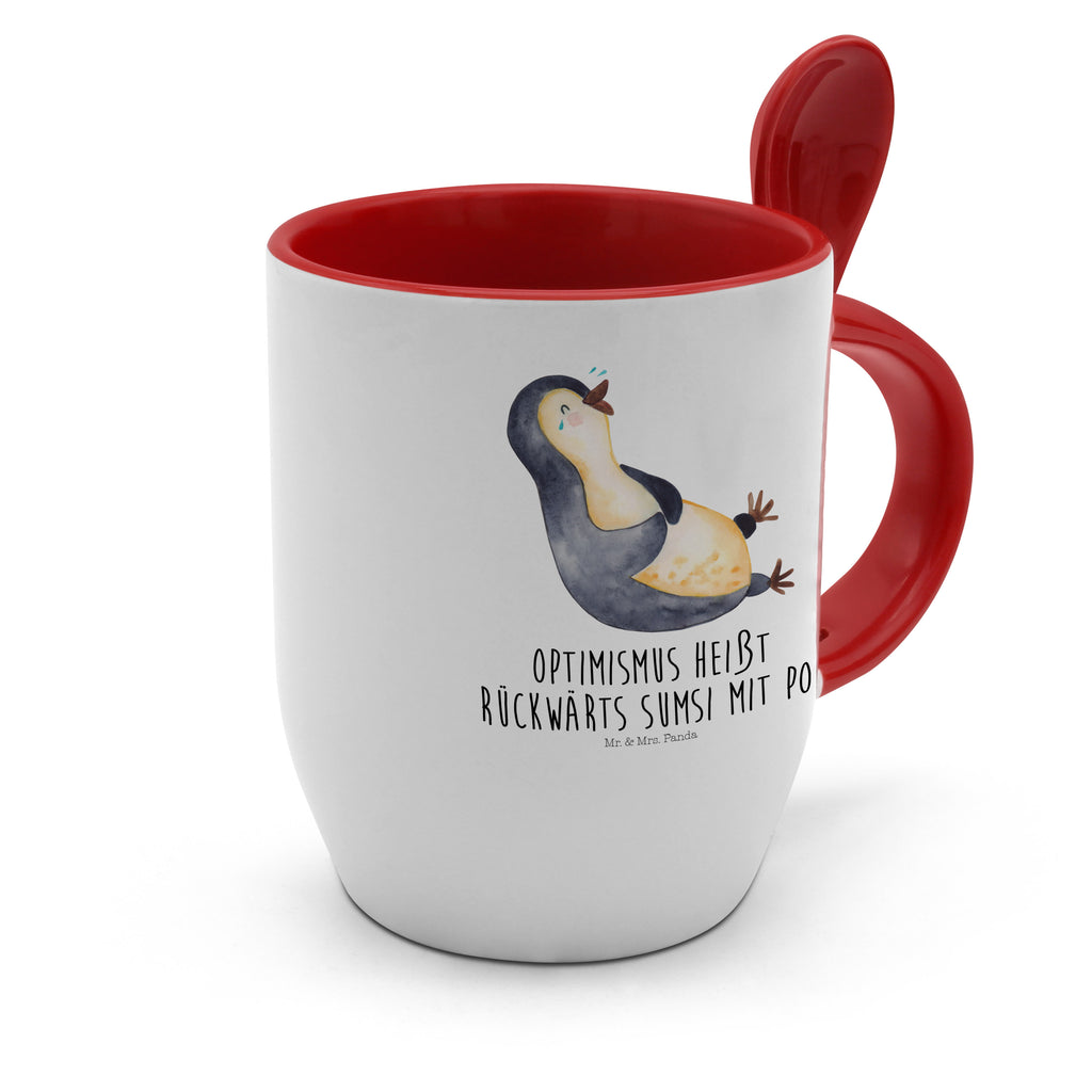 Tasse mit Löffel Pinguin lachend Tasse, Kaffeetasse, Tassen, Tasse mit Spruch, Kaffeebecher, Tasse mit Löffel, Pinguin, Pinguine, lustiger Spruch, Optimismus, Fröhlich, Lachen, Humor, Fröhlichkeit