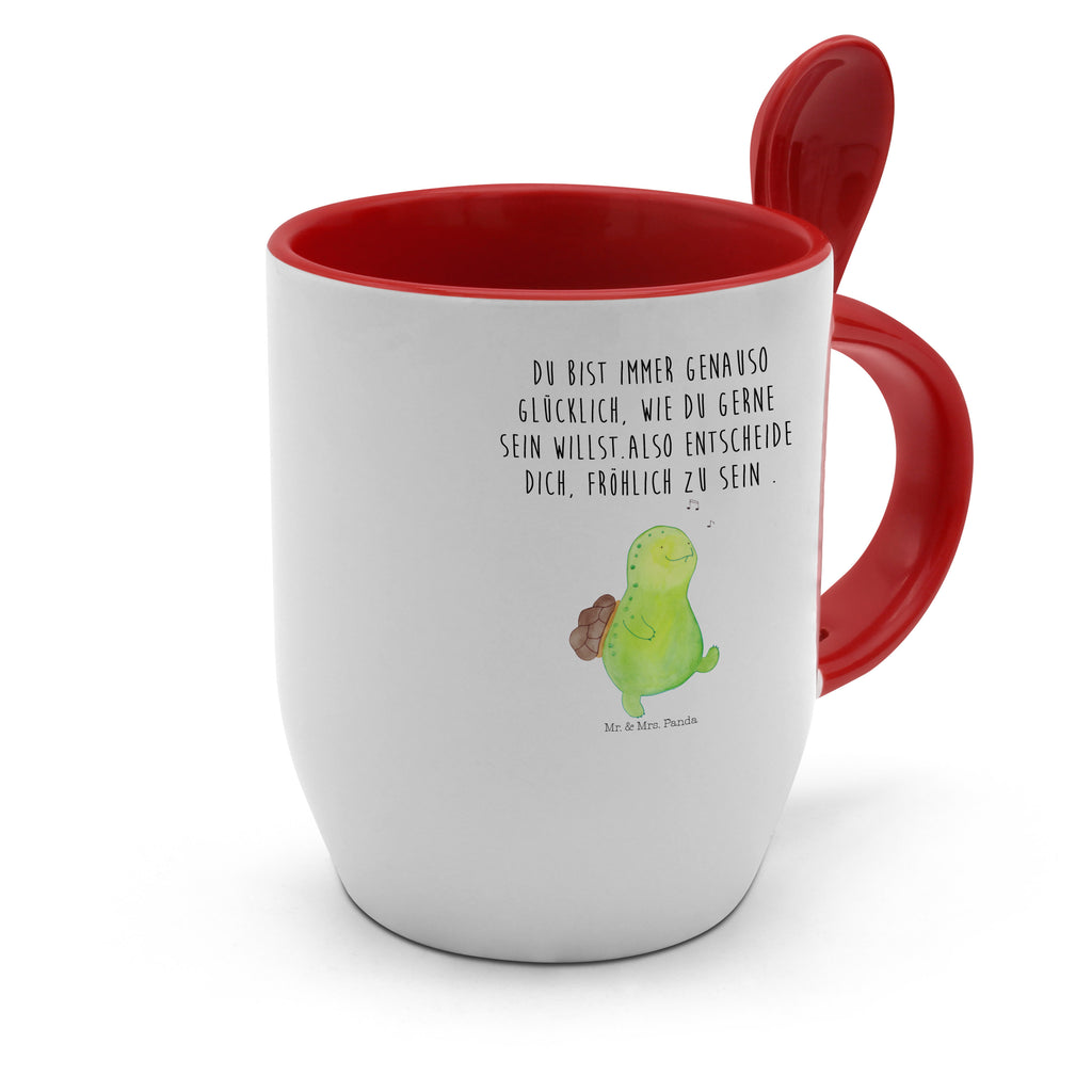 Tasse mit Löffel Schildkröte pfeift Tasse, Kaffeetasse, Tassen, Tasse mit Spruch, Kaffeebecher, Tasse mit Löffel, Schildkröte, Schildi, Schildkröten, fröhlich, Glück, Motivation, Lebensfreude, Depression, Trennung, Neuanfang