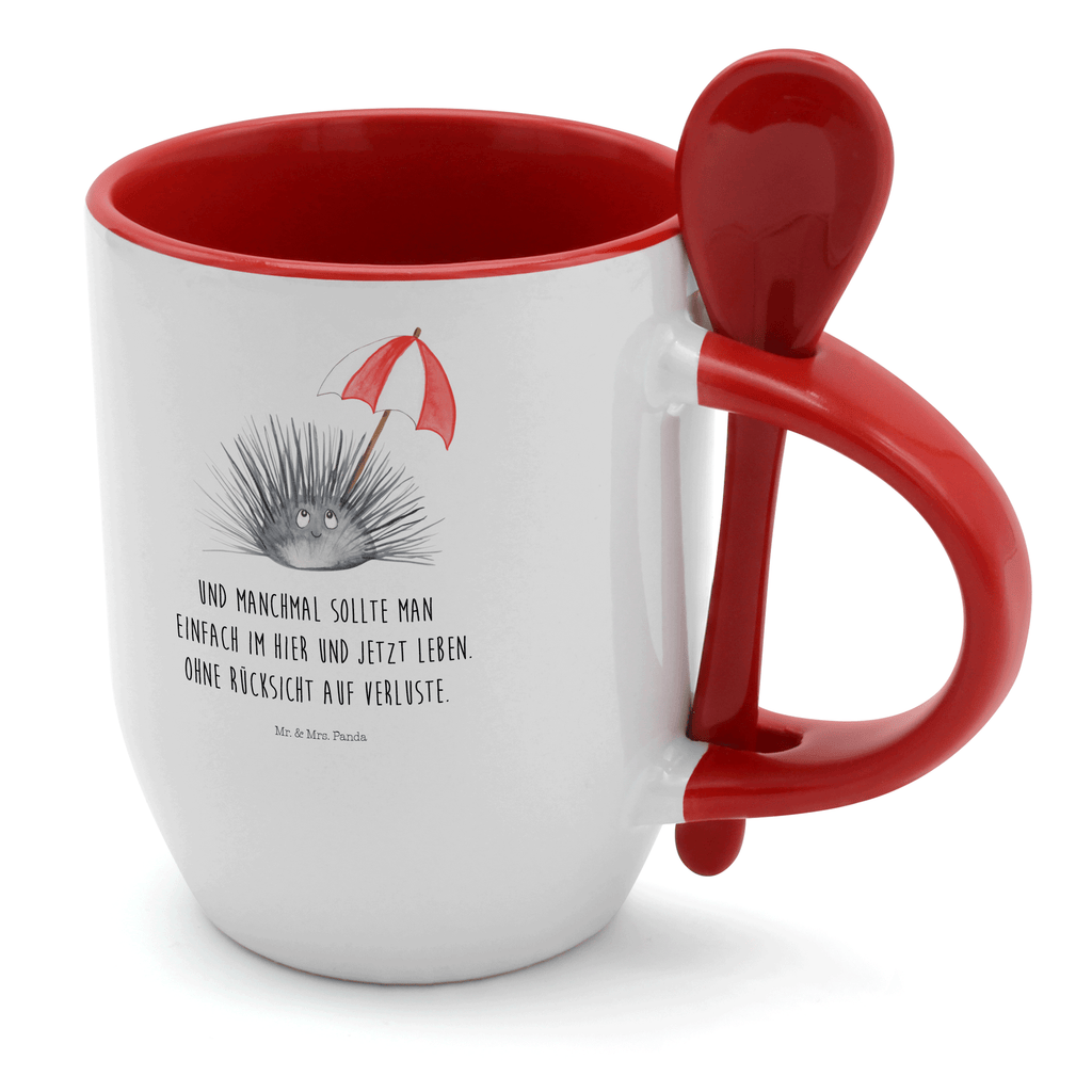 Tasse mit Löffel Seeigel Tasse, Kaffeetasse, Tassen, Tasse mit Spruch, Kaffeebecher, Tasse mit Löffel, Meerestiere, Meer, Urlaub, Seeigel, Achtsamkeit, Selbstakzeptanz, Selbstliebe, Hier und Jetzt, Leben, Lebe