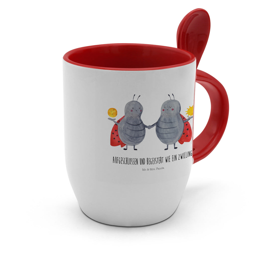 Tasse mit Löffel Sternzeichen Zwilling Tasse, Kaffeetasse, Tassen, Tasse mit Spruch, Kaffeebecher, Tasse mit Löffel, Tierkreiszeichen, Sternzeichen, Horoskop, Astrologie, Aszendent, Zwillinge, Zwilling Geschenk, Zwilling Sternzeichen, Geburtstag Mai, Geschenk Mai, Geschenk Juni, Marienkäfer, Glückskäfer, Zwillingsbruder, Zwillingsschwester