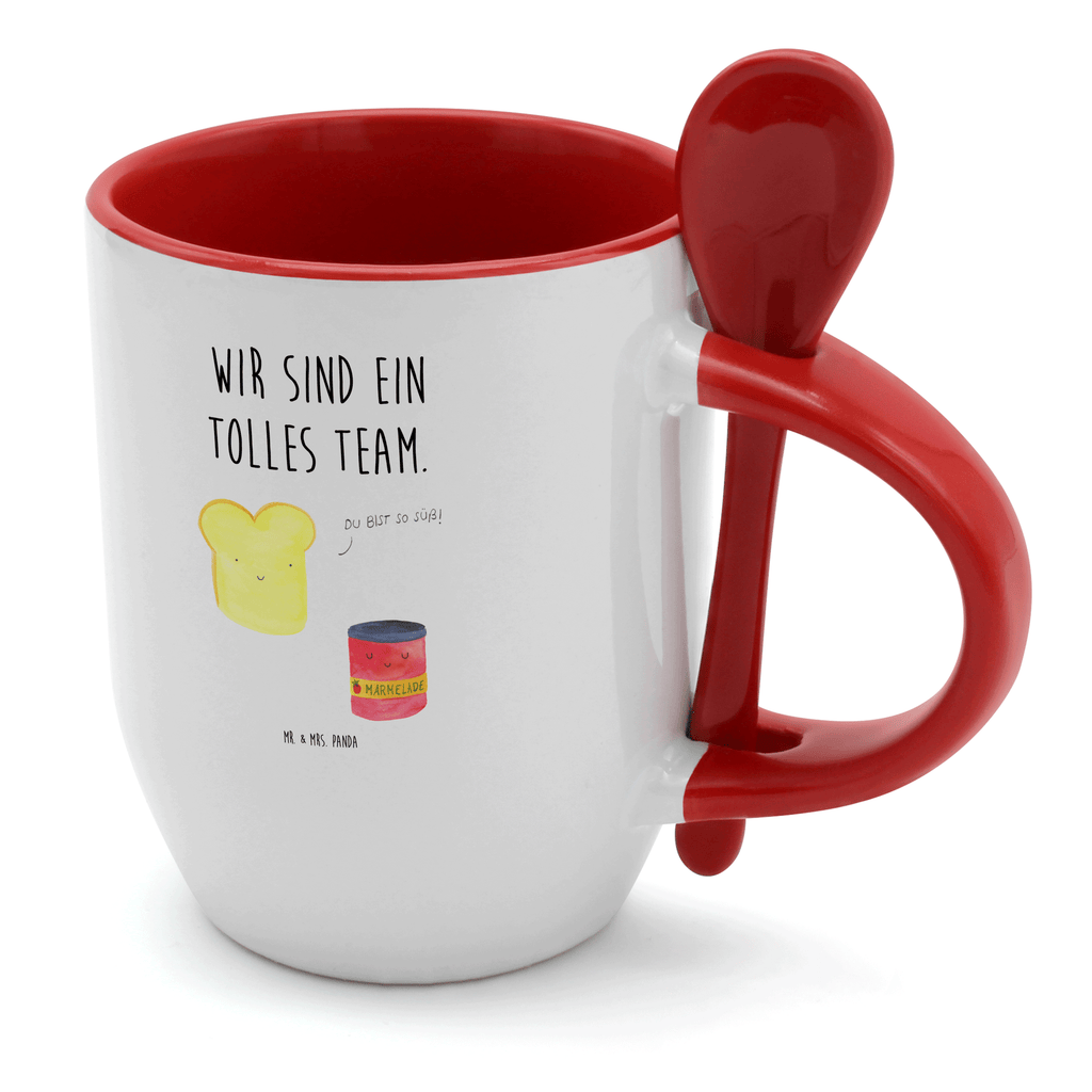 Tasse mit Löffel Toast & Marmelade Tasse, Kaffeetasse, Tassen, Tasse mit Spruch, Kaffeebecher, Tasse mit Löffel, Tiermotive, Gute Laune, lustige Sprüche, Tiere, Toast, Marmelade, Dreamteam, süße Postkarte, süß, Küche Deko, Küche Spruch, Frühstück Einladung, Brot, Toastbrot