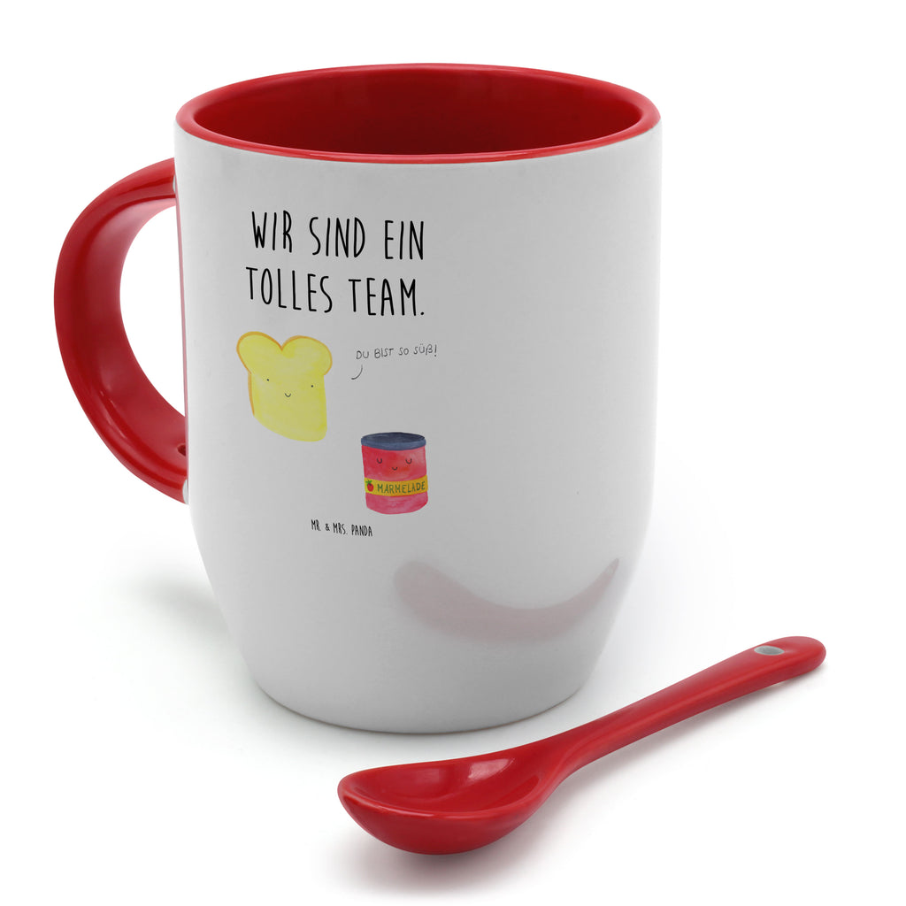Tasse mit Löffel Toast & Marmelade Tasse, Kaffeetasse, Tassen, Tasse mit Spruch, Kaffeebecher, Tasse mit Löffel, Tiermotive, Gute Laune, lustige Sprüche, Tiere, Toast, Marmelade, Dreamteam, süße Postkarte, süß, Küche Deko, Küche Spruch, Frühstück Einladung, Brot, Toastbrot