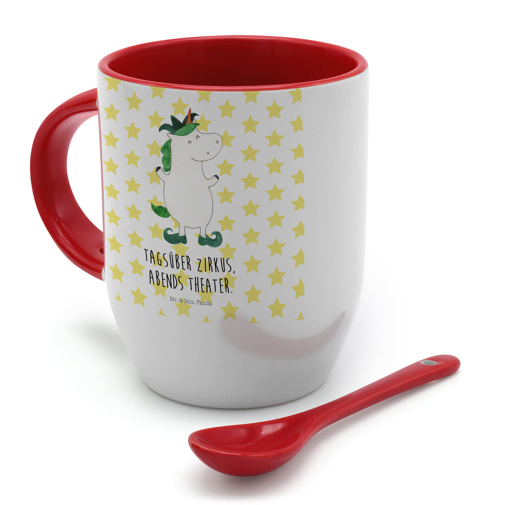 Tasse mit Löffel Einhorn Joker Tasse, Kaffeetasse, Tassen, Tasse mit Spruch, Kaffeebecher, Tasse mit Löffel, Einhorn, Einhörner, Einhorn Deko, Pegasus, Unicorn, Hofnarr, Kasper, Gaukler, Mittelalter