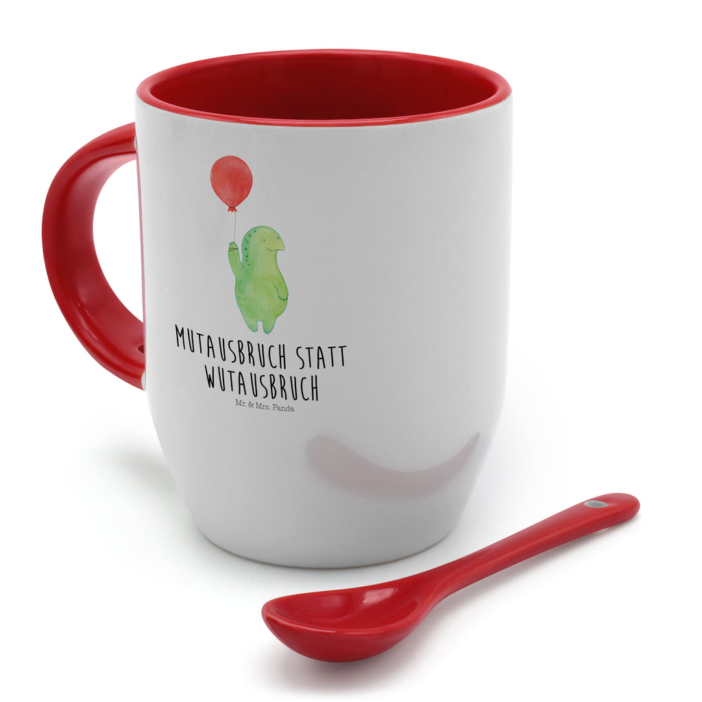 Tasse mit Löffel Schildkröte Luftballon Tasse, Kaffeetasse, Tassen, Tasse mit Spruch, Kaffeebecher, Tasse mit Löffel, Schildkröte, Schildkröten, Mutausbruch, Motivation, Motivationsspruch