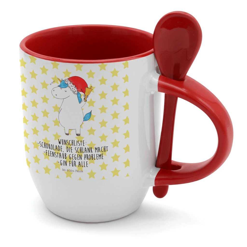 Tasse mit Löffel Einhorn Weihnachtsmann Tasse, Kaffeetasse, Tassen, Tasse mit Spruch, Kaffeebecher, Tasse mit Löffel, Einhorn, Einhörner, Einhorn Deko, Pegasus, Unicorn, Gin, Schokolade, Schoki, Weihnachten, Weihnachtsmann, Nikolaus, Wunschzettel, Wunschliste, Feenstaub