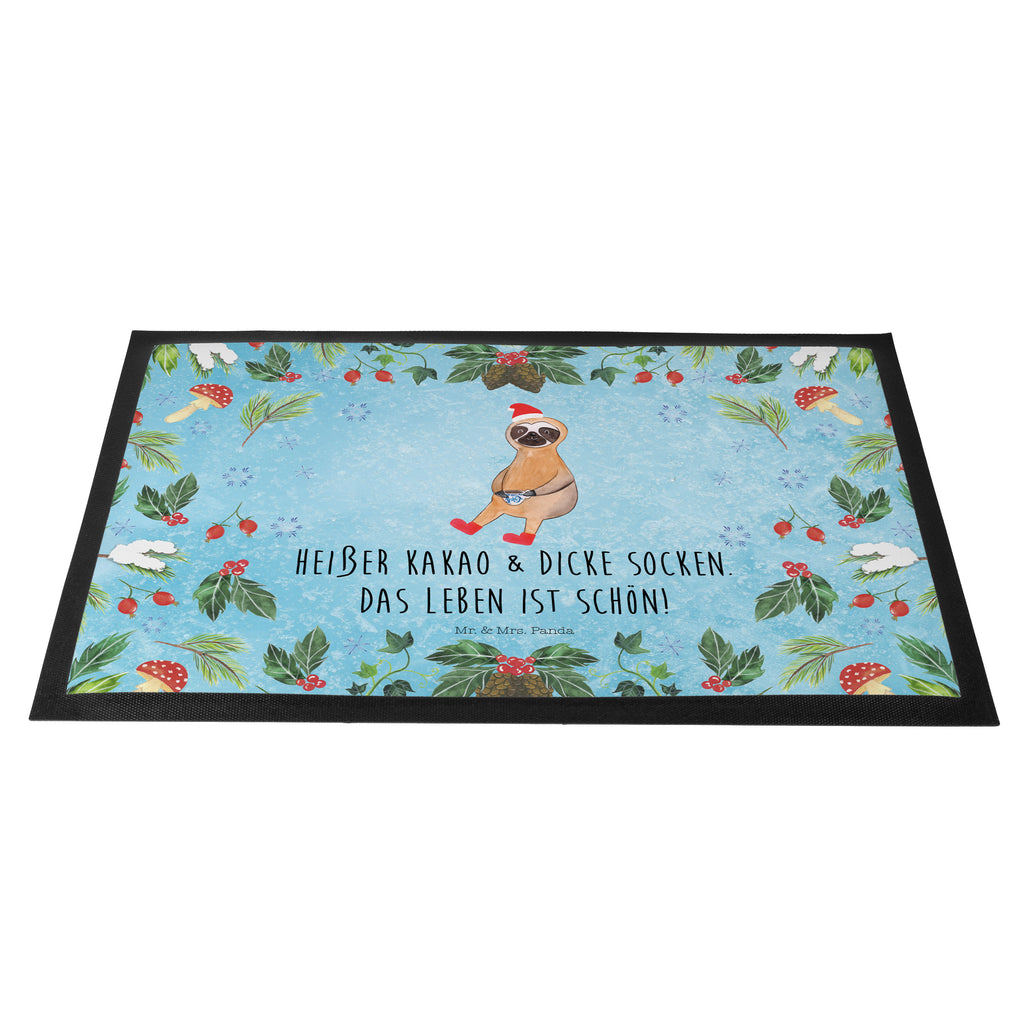 Fußmatte Faultier Kakao  Türvorleger, Schmutzmatte, Fußabtreter, Matte, Schmutzfänger, Fußabstreifer, Schmutzfangmatte, Türmatte, Motivfußmatte,  Haustürmatte, Vorleger  Winter, Weihnachten, Weihnachtsdeko, Nikolaus, Advent, Heiligabend, Wintermotiv