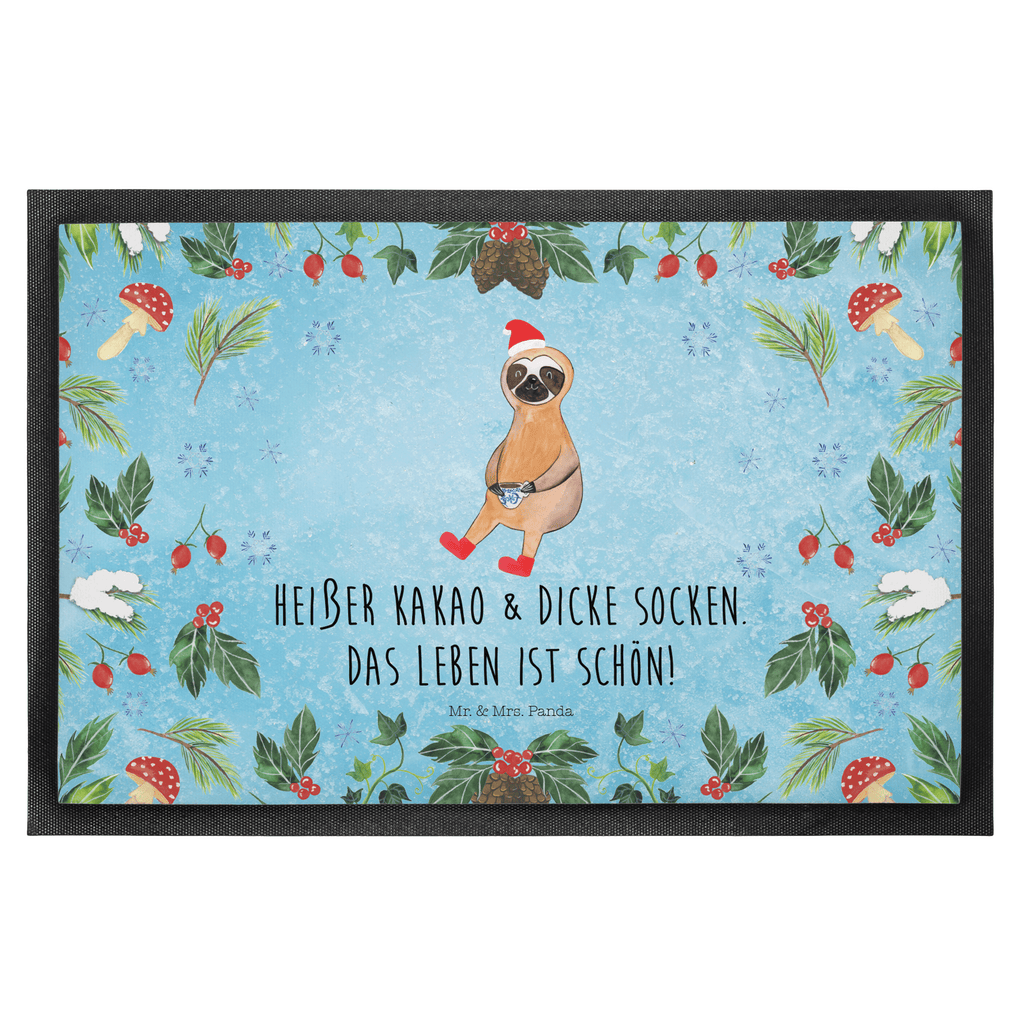 Fußmatte Faultier Kakao  Türvorleger, Schmutzmatte, Fußabtreter, Matte, Schmutzfänger, Fußabstreifer, Schmutzfangmatte, Türmatte, Motivfußmatte,  Haustürmatte, Vorleger  Winter, Weihnachten, Weihnachtsdeko, Nikolaus, Advent, Heiligabend, Wintermotiv