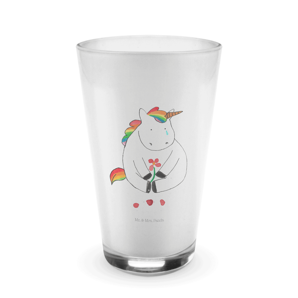 Glas Einhorn Traurig Cappuccino Glas, Glas, Cappuccino Tasse, Latte Macchiato, Einhorn, Einhörner, Einhorn Deko, Pegasus, Unicorn, Glitzer, Trösten. Freundschaft, Freunde, Liebe, Trauer, Grußkarte, Blume