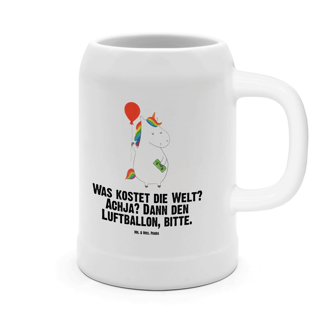Bierkrug Einhorn Luftballon Bierkrug, Bierkrüge, Bierkrug Steingut, Steinkrüge, 0, 5 l, 500ml, Krug, Einhorn, Einhörner, Einhorn Deko, Pegasus, Unicorn, Luftballon, Geld, Lebenslust, Freude, Geschenk, Freundin