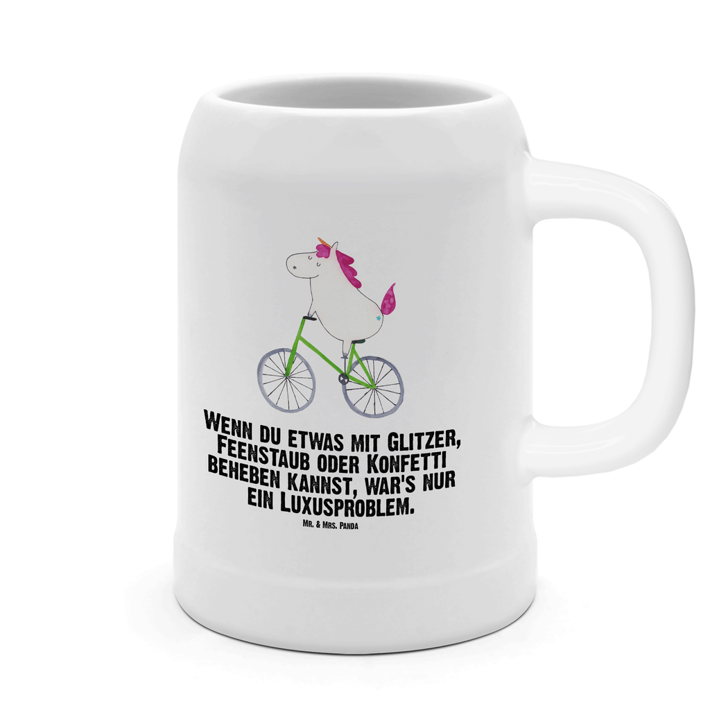 Bierkrug Einhorn Radfahrer Bierkrug, Bierkrüge, Bierkrug Steingut, Steinkrüge, 0, 5 l, 500ml, Krug, Einhorn, Einhörner, Einhorn Deko, Pegasus, Unicorn, Radfahren, Radfahrer, Rad, Bike, Feenstaub, Konfetti, Luxusproblem, Kummer, Liebeskummer