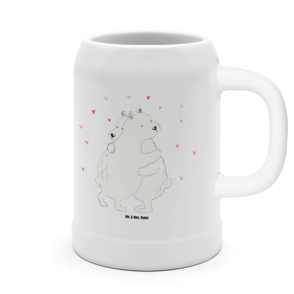Bierkrug Eisbär Umarmen Bierkrug, Bierkrüge, Bierkrug Steingut, Steinkrüge, 0, 5 l, 500ml, Krug, Tiermotive, Gute Laune, lustige Sprüche, Tiere