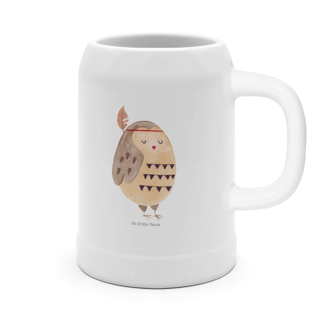 Bierkrug Eule Federschmuck Bierkrug, Bierkrüge, Bierkrug Steingut, Steinkrüge, 0, 5 l, 500ml, Krug, Eule, Eule Deko, Owl, Das Leben ist ein Abenteuer, Reisespruch, Federschmuck, Dekoration