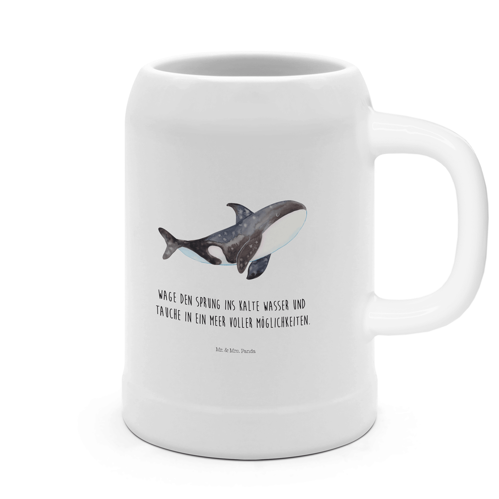 Bierkrug Orca Bierkrug, Bierkrüge, Bierkrug Steingut, Steinkrüge, 0, 5 l, 500ml, Krug, Meerestiere, Meer, Urlaub, Orca, Orcas, Killerwal, Wal, Möglichkeiten, Büro, Arbeit, Motivation, Selbstliebe, Neustart, Startup