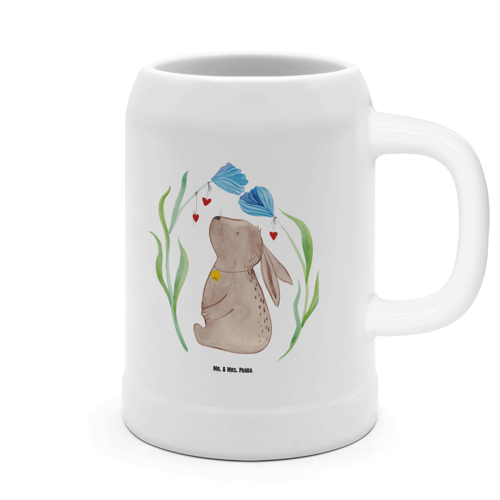Bierkrug Hase Blume Bierkrug, Bierkrüge, Bierkrug Steingut, Steinkrüge, 0, 5 l, 500ml, Krug, Ostern, Osterhase, Ostergeschenke, Osternest, Osterdeko, Geschenk zu Ostern, Hase, Kaninchen, Kind, Taufe, Taufgeschenk, Geburt, Schwangerschaft, erstes Kind, Kindergeburtstag, Geburtstag, Hoffnung, Träume