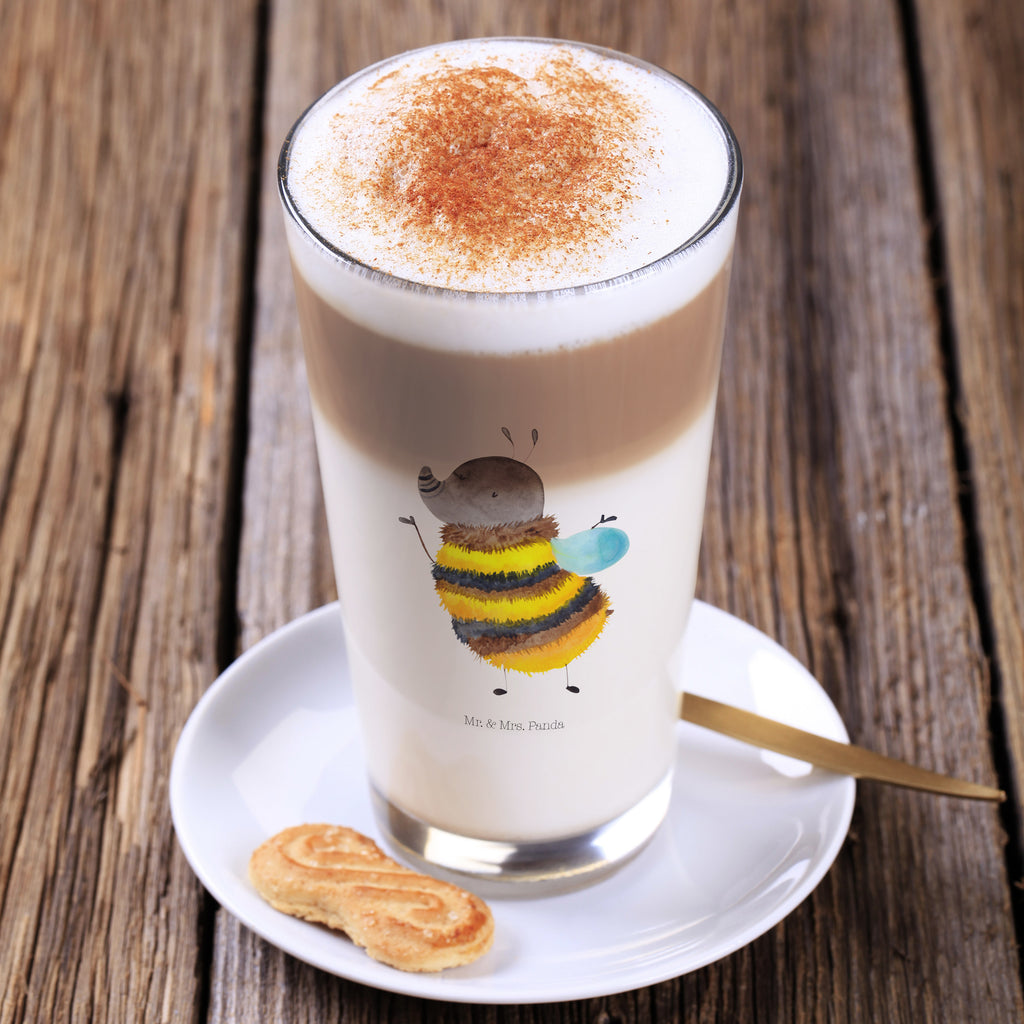 Glas Hummel flauschig Cappuccino Glas, Glas, Cappuccino Tasse, Latte Macchiato, Tiermotive, Gute Laune, lustige Sprüche, Tiere, Hummel, Flauschig, Biene, Blume, Natur