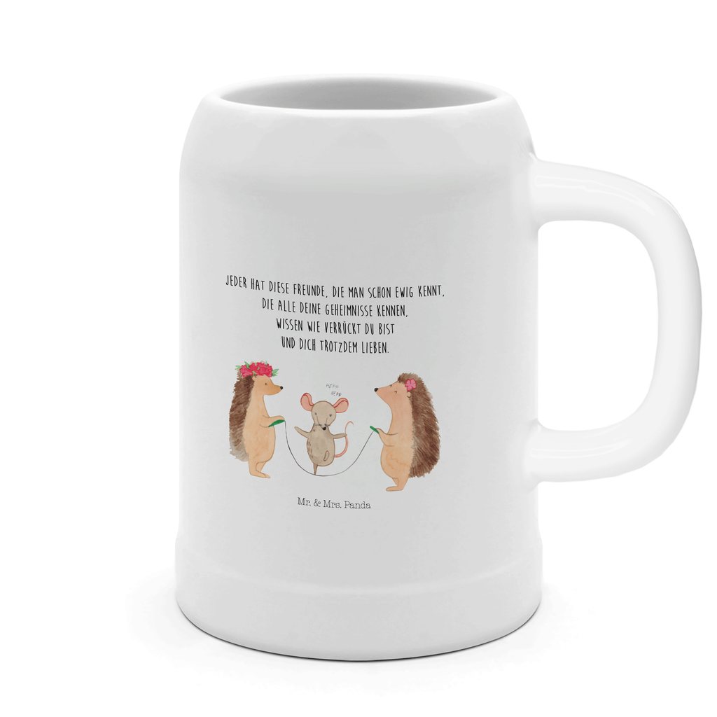 Bierkrug Igel Seilhüpfen Bierkrug, Bierkrüge, Bierkrug Steingut, Steinkrüge, 0, 5 l, 500ml, Krug, Tiermotive, Gute Laune, lustige Sprüche, Tiere, Igel, Maus, Seilspringen, Seilhüpfen, Kinder, Kindergarten