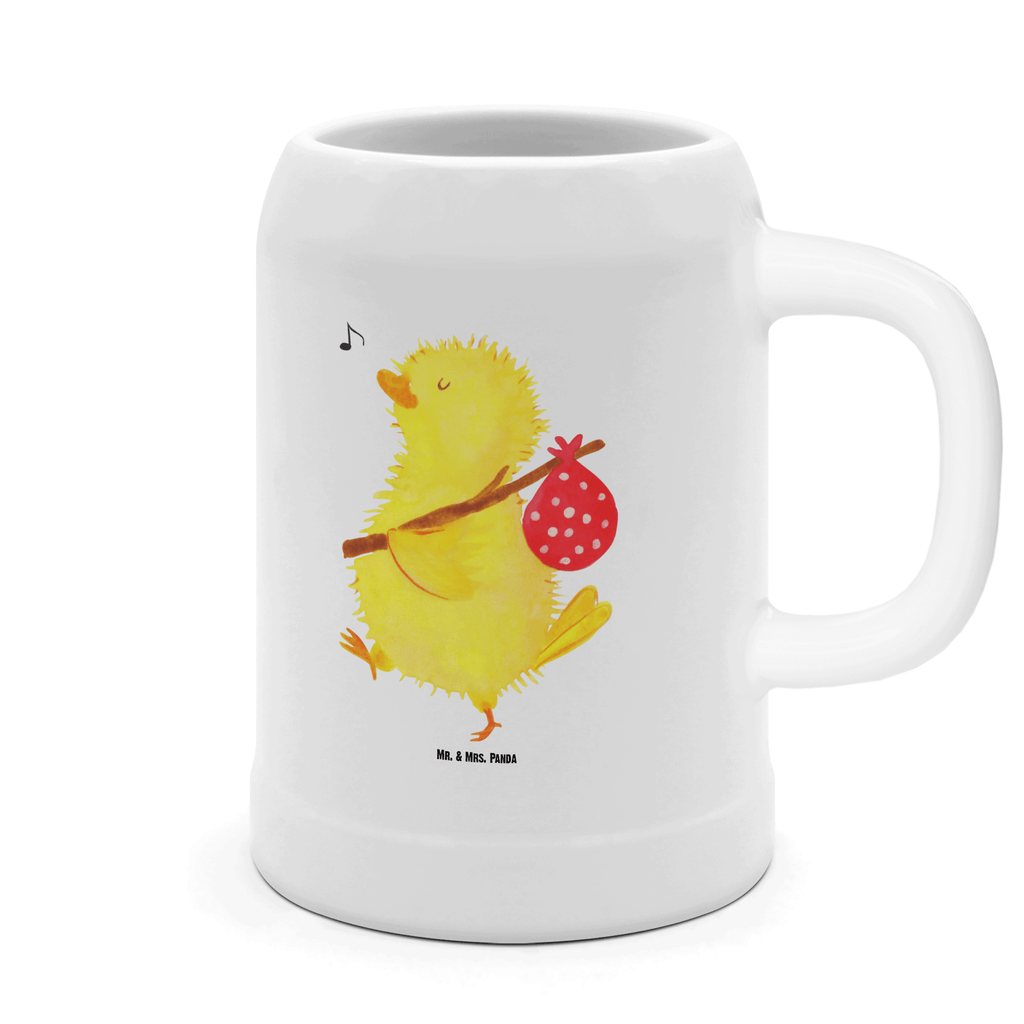 Bierkrug Küken Wanderer Bierkrug, Bierkrüge, Bierkrug Steingut, Steinkrüge, 0, 5 l, 500ml, Krug, Ostern, Osterhase, Ostergeschenke, Osternest, Osterdeko, Geschenk zu Ostern, Küken, Osterei, Ostereier, Ei, Frühlingsgefühle, Freude, Grüße, liebe Grüße, Frohe Ostern, Ostergrüße, Flausen, Wunder, Reisen, Weltenbummler, Zeit, Zeitmanagement, Backpacker