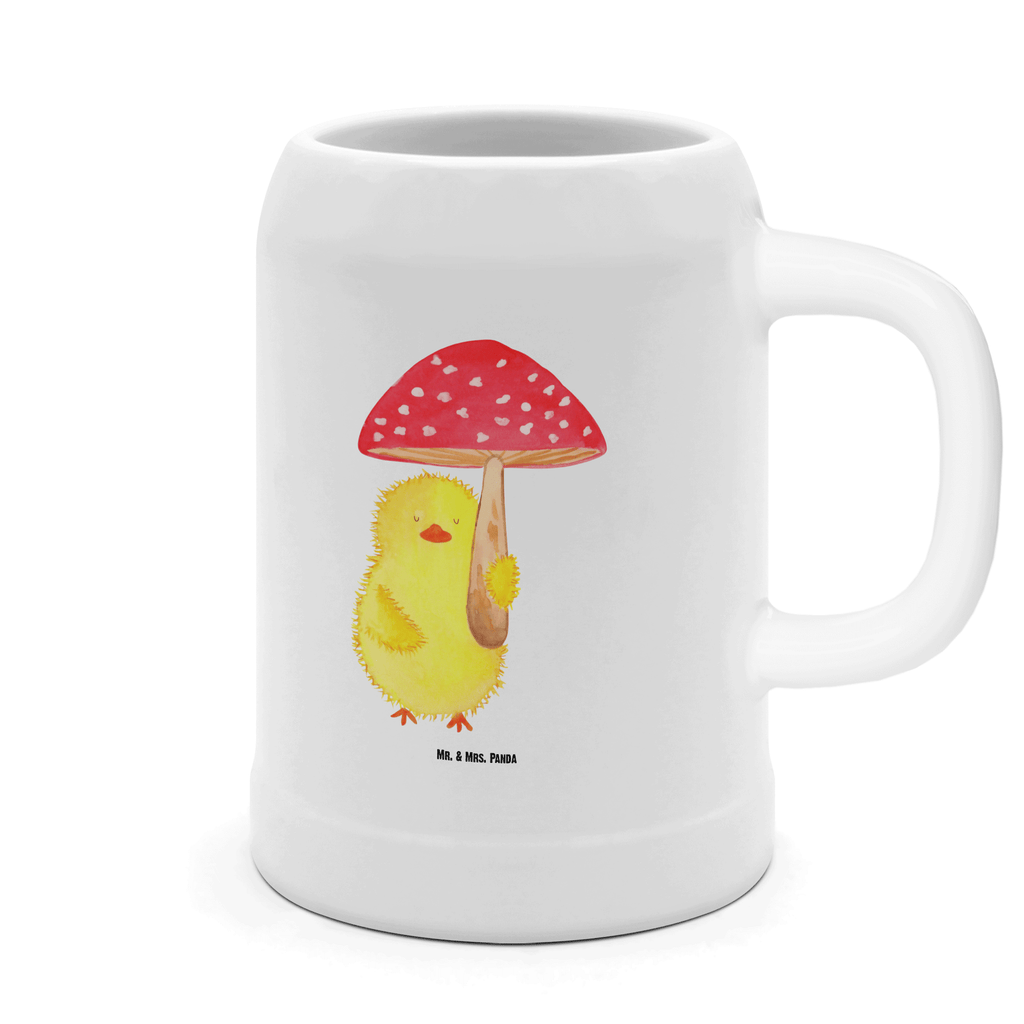 Bierkrug Küken Fliegenpilz Bierkrug, Bierkrüge, Bierkrug Steingut, Steinkrüge, 0, 5 l, 500ml, Krug, Ostern, Osterhase, Ostergeschenke, Osternest, Osterdeko, Geschenk zu Ostern, Küken, Fliegenpilz, Glückspilz, Frohe Ostern, Ostergrüße