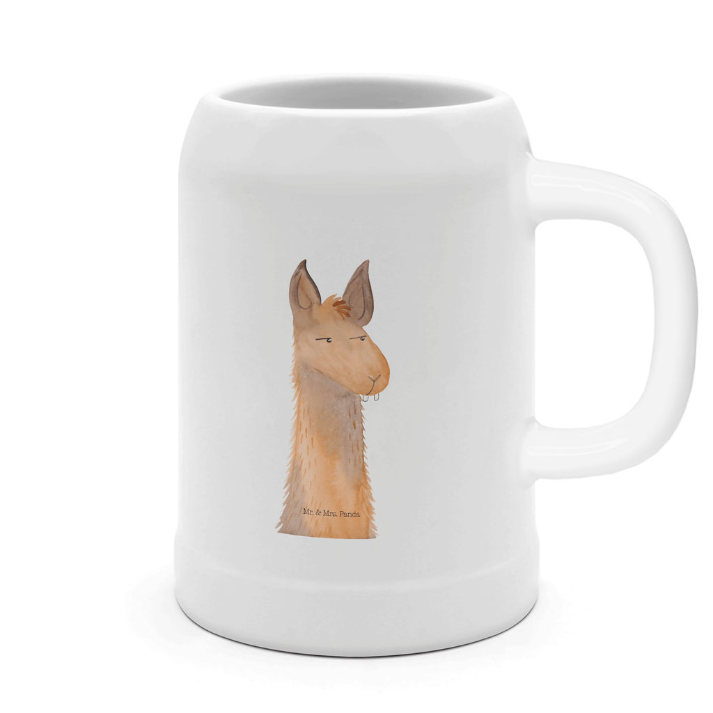 Bierkrug Lamakopf genervt Bierkrug, Bierkrüge, Bierkrug Steingut, Steinkrüge, 0, 5 l, 500ml, Krug, Lama, Alpaka, Lamas, Recht haben, genervt sein, Freundin, beste Freundin, Partnerin, Büro, Büroalltag, Chef, Chefin, Azubi