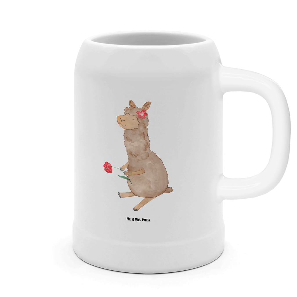 Bierkrug Alpaka Blume Bierkrug, Bierkrüge, Bierkrug Steingut, Steinkrüge, 0, 5 l, 500ml, Krug, Alpaka, Lama, Blume, Lamas, Alpaka Zitat, Alpaka Spruch, Alpaka Dekor, Alpaka Geschenk, Alpaka Dekoration, Alpaka Witz, Motiv Alpaka