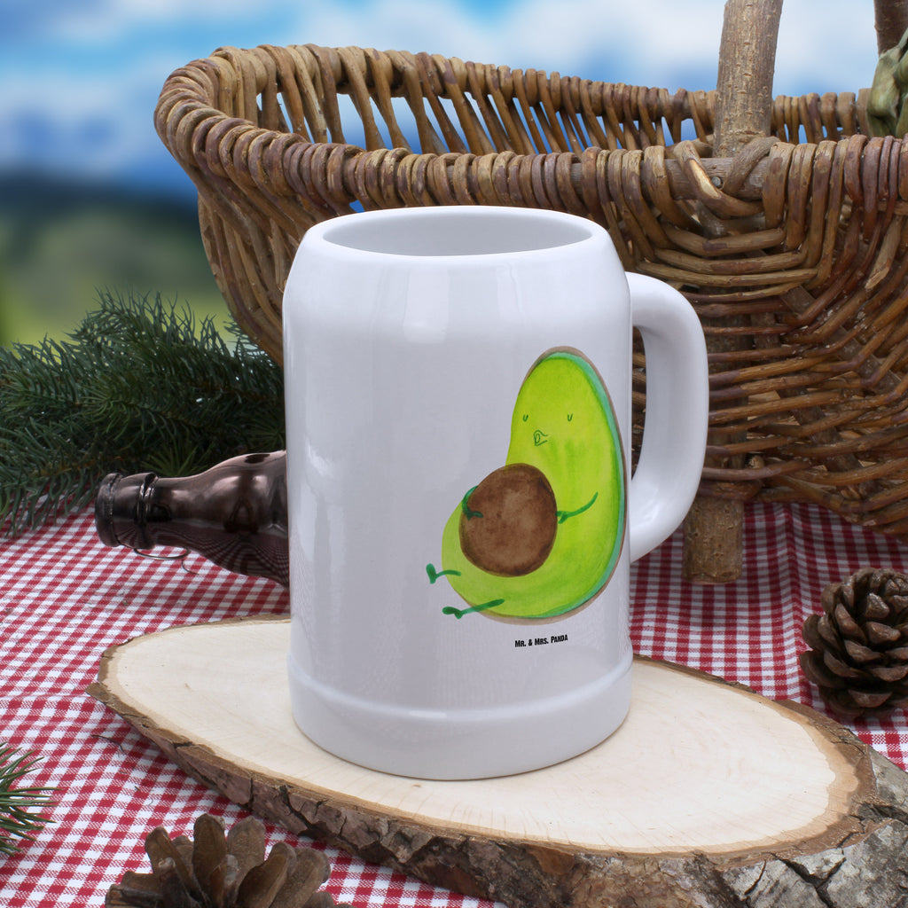 Bierkrug Avocado pfeift Bierkrug, Bierkrüge, Bierkrug Steingut, Steinkrüge, 0, 5 l, 500ml, Krug, Avocado, Veggie, Vegan, Gesund, Diät, Abnehmen, Ernährung, dick sein, Pummelfee