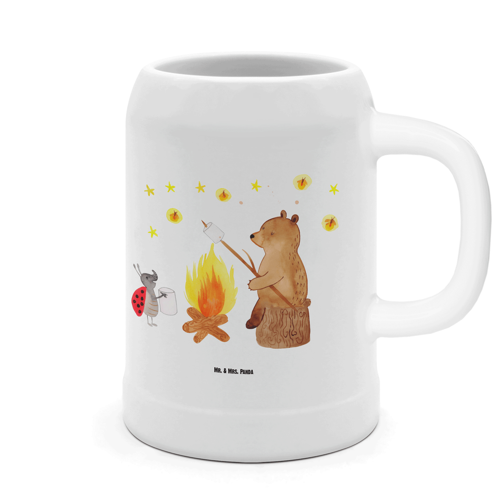 Bierkrug Bär & Marienkäfer Lagerfeuer Bierkrug, Bierkrüge, Bierkrug Steingut, Steinkrüge, 0, 5 l, 500ml, Krug, Bär, Teddy, Teddybär, Lagerfeuer