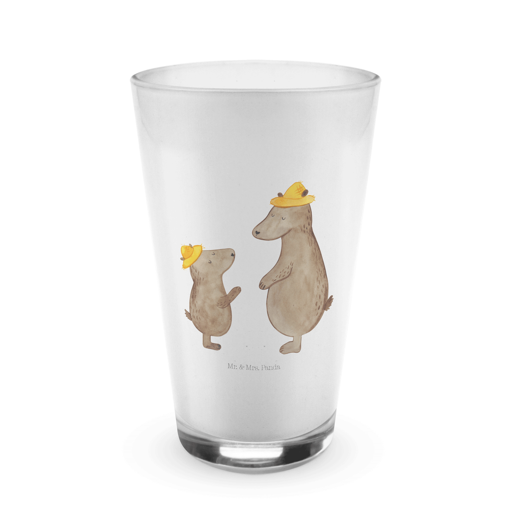 Glas Bären mit Hut Cappuccino Glas, Glas, Cappuccino Tasse, Latte Macchiato, Familie, Vatertag, Muttertag, Bruder, Schwester, Mama, Papa, Oma, Opa, Bär, Bären, Vater, Papi, Paps, Dad, Daddy, Lieblingsmensch, Sohn, Söhne, Kind, Kinder, Vater-Sohn, Family, Vorbild