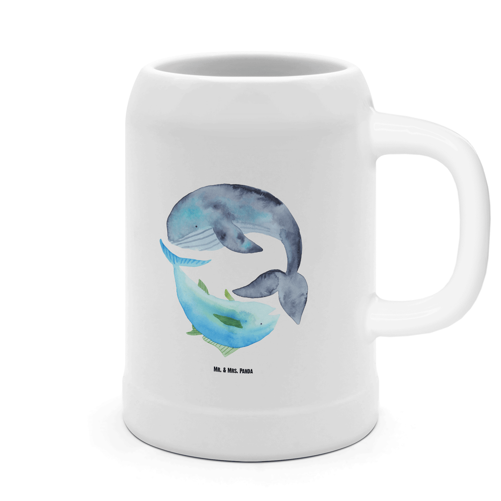 Bierkrug Walfisch & Thunfisch Bierkrug, Bierkrüge, Bierkrug Steingut, Steinkrüge, 0, 5 l, 500ml, Krug, Tiermotive, Gute Laune, lustige Sprüche, Tiere, Wal, Wahl, Tunfisch, Wortwitz lustig, Spruch lustig, Flachwitz, Witz, Spruch des Tages, Flachwitz Geschenk