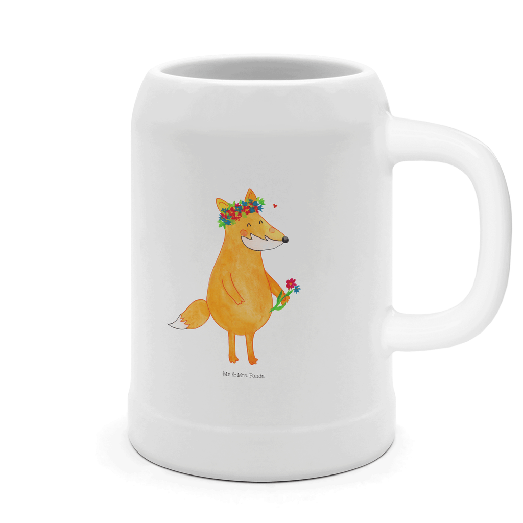 Bierkrug Fuchs Blumenliebe Bierkrug, Bierkrüge, Bierkrug Steingut, Steinkrüge, 0, 5 l, 500ml, Krug, Fuchs, Füchse, Fox, Liebe, Freundin, Fuchsmädchen, Blumenmädchen, Freundinnen, Liebesbeweis, Blume, Blumen, Motivation, Freude, ich, mich, Selbstliebe