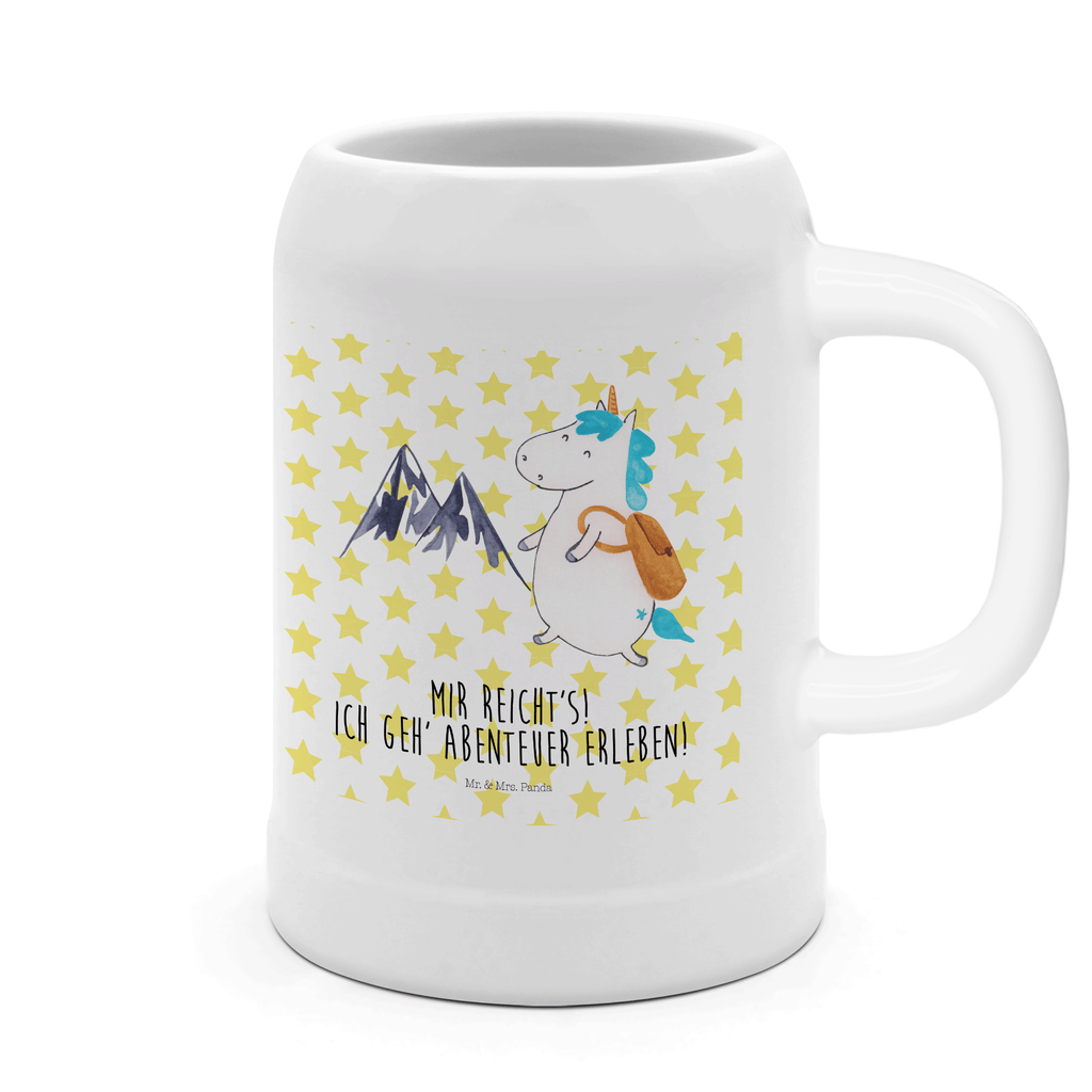 Bierkrug Einhorn Bergsteiger Bierkrug, Bierkrüge, Bierkrug Steingut, Steinkrüge, 0, 5 l, 500ml, Krug, Einhorn, Einhörner, Einhorn Deko, Pegasus, Unicorn, Bergsteiger, Abenteuer, Berge, Abenteurer, Weltenbummler, Weltreise, Reisen, Urlaub, Entdecker
