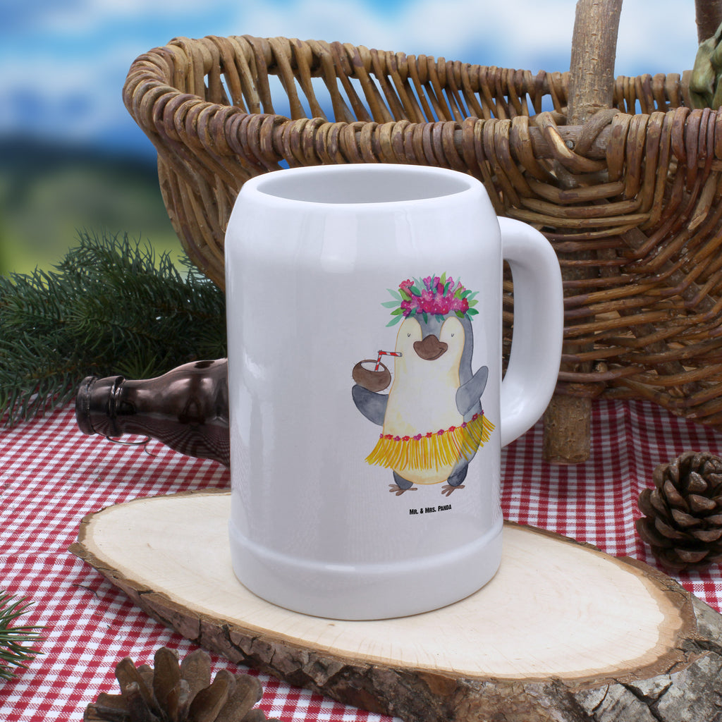 Bierkrug Pinguin Kokosnuss Bierkrug, Bierkrüge, Bierkrug Steingut, Steinkrüge, 0, 5 l, 500ml, Krug, Pinguin, Aloha, Hawaii, Urlaub, Kokosnuss, Pinguine