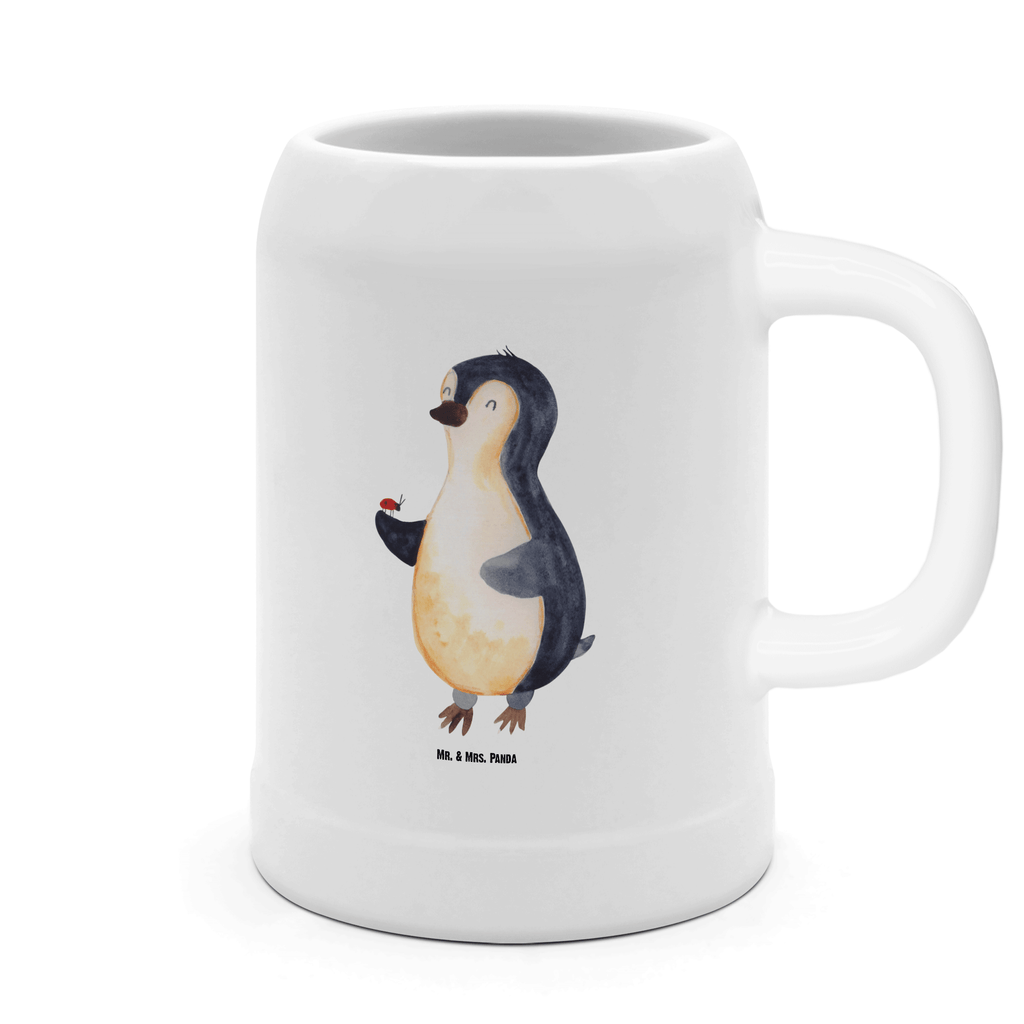 Bierkrug Pinguin Marienkäfer Bierkrug, Bierkrüge, Bierkrug Steingut, Steinkrüge, 0, 5 l, 500ml, Krug, Pinguin, Pinguine, Marienkäfer, Liebe, Wunder, Glück, Freude, Lebensfreude