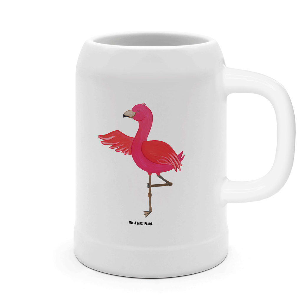 Bierkrug Flamingo Yoga Bierkrug, Bierkrüge, Bierkrug Steingut, Steinkrüge, 0, 5 l, 500ml, Krug, Flamingo, Vogel, Yoga, Namaste, Achtsamkeit, Yoga-Übung, Entspannung, Ärger, Aufregen, Tiefenentspannung