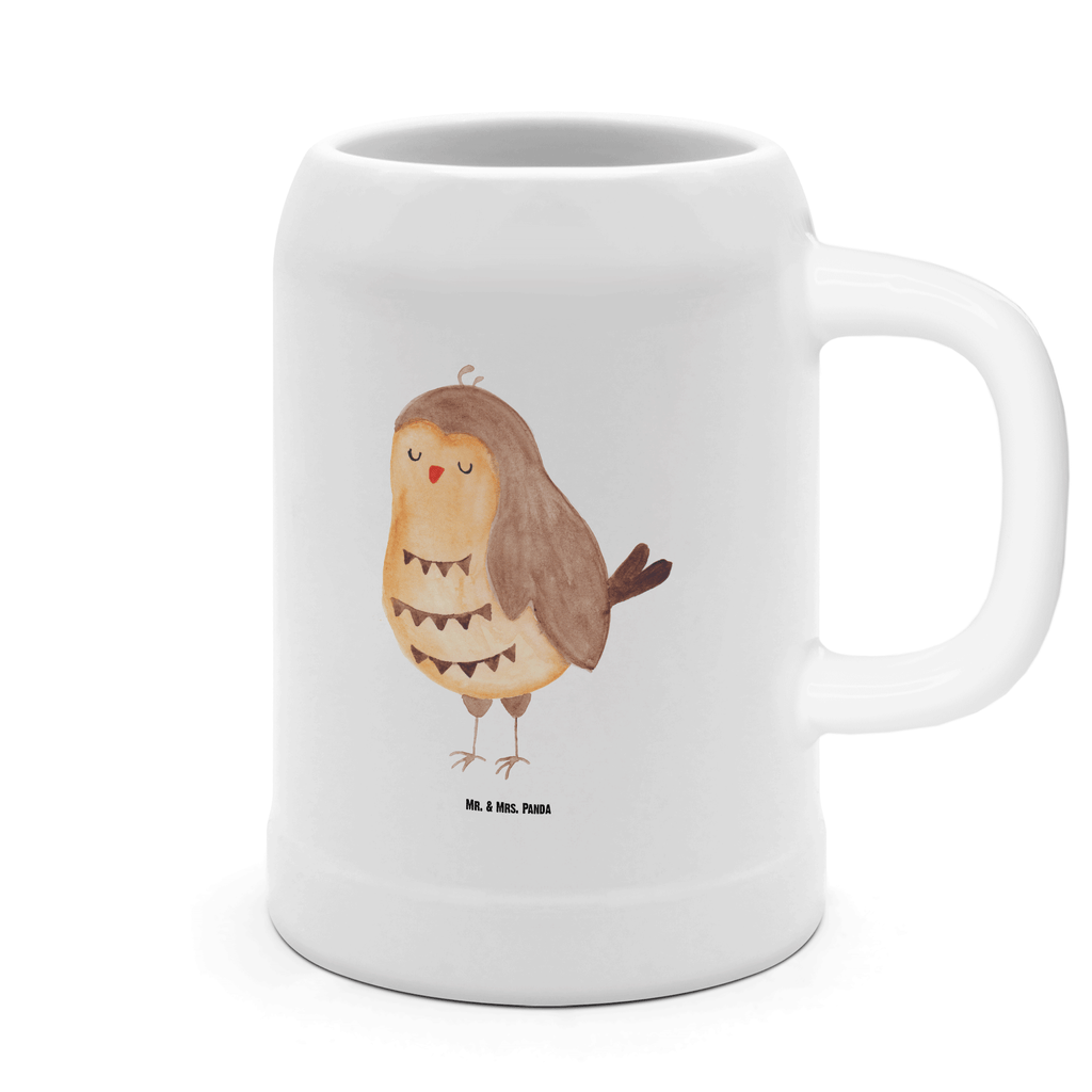 Bierkrug Eule Zufrieden Bierkrug, Bierkrüge, Bierkrug Steingut, Steinkrüge, 0, 5 l, 500ml, Krug, Eule, Eule Spruch, Eule deko, Owl, Liebe Spruch, Romantisch, Wortspiel lustig, Spruch schön, Geschenk Hochzeitstag