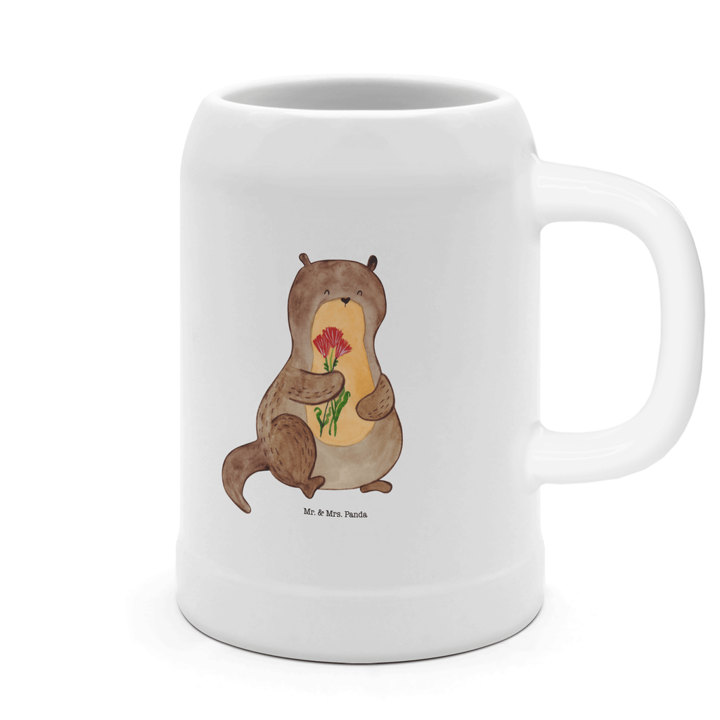 Bierkrug Otter Blumenstrauß Bierkrug, Bierkrüge, Bierkrug Steingut, Steinkrüge, 0, 5 l, 500ml, Krug, Otter, Fischotter, Seeotter, Otter Seeotter See Otter